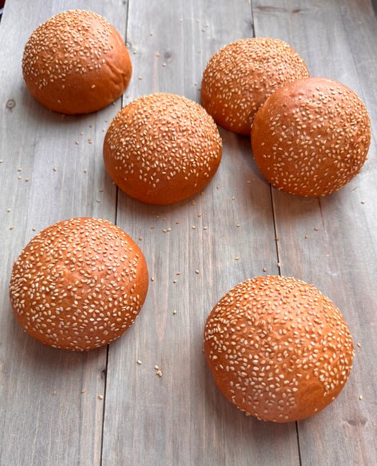 Brioche Seeded Hamburger Buns, dozen