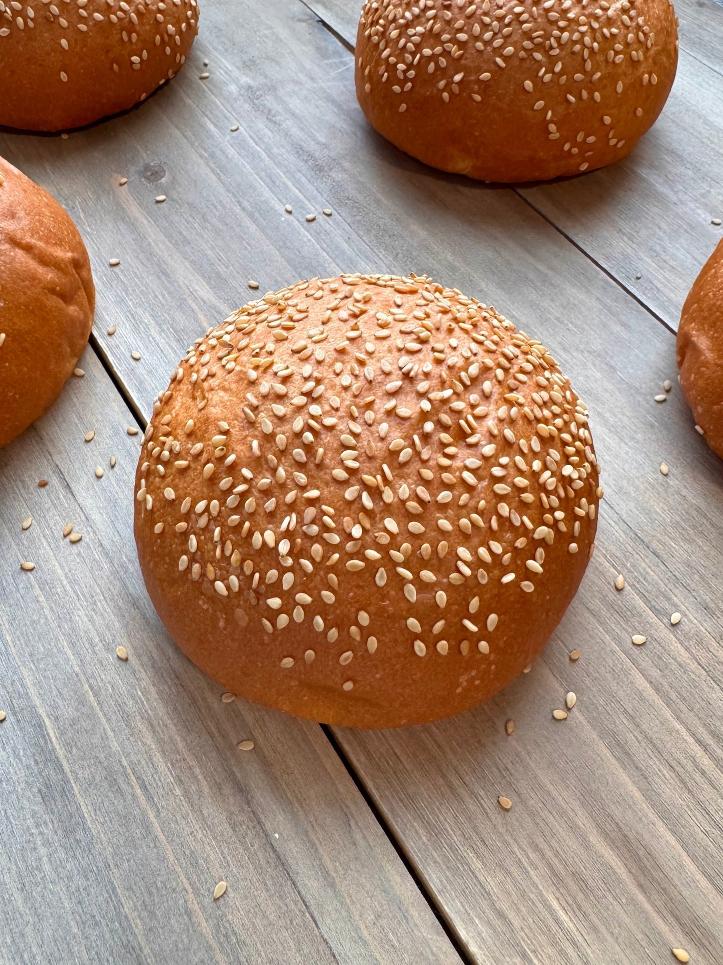 Brioche Seeded Hamburger Buns, dozen
